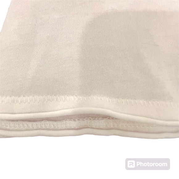 Anthropologie Maeve Catie Flutter Sleeve White V Neck T Shirt Tee Size Small - Picture 7 of 8